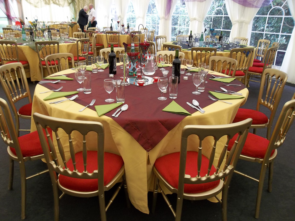 Ready to eat in the marquee